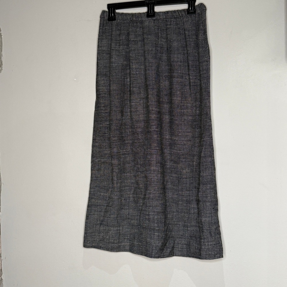 Eileen Fisher Womens Maxi Skirt XS Charcoal Linen Blend Capsule Classic Casual - Picture 2 of 8